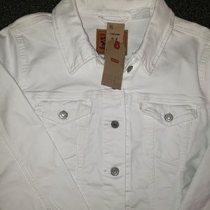 Levis Brilliant White Curvy Plus Size Jean Jacket
